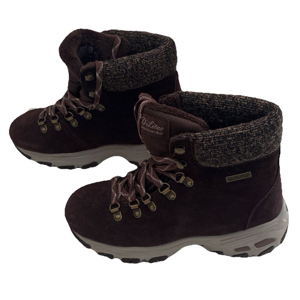 Skechers D'Lites waterproof hiking boots SN 48817 Brown Chocolate US 6